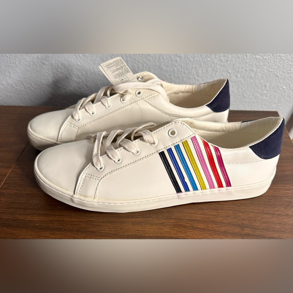 GAP Cream Sneakers with Multicolor Side Stripes